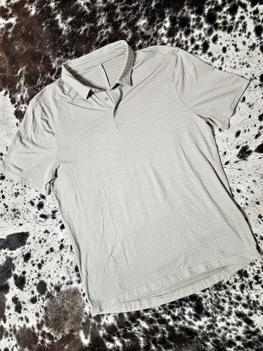 Lululemon Evolution Polo Men's Gray Striped Polo Shirt